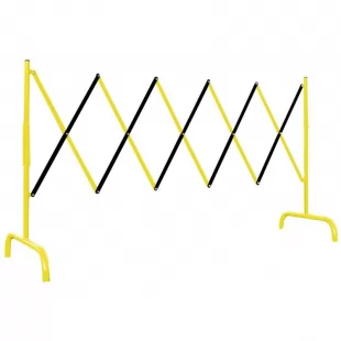 Bariera harmonijkowa nożycowa | zapora drogowa rozsuwana, czarno-żółta